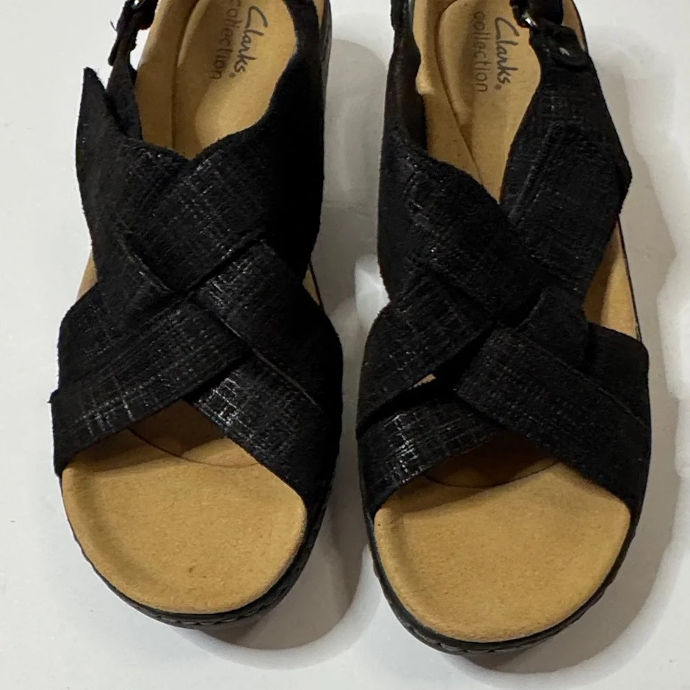 Clarks Merliah Echo Sandals Black Interest NEW Size 10